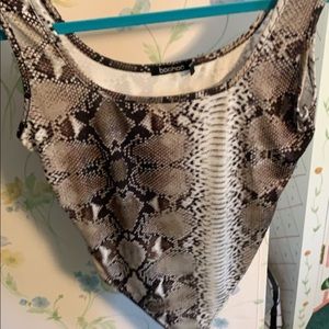 Snakeskin silk body suit